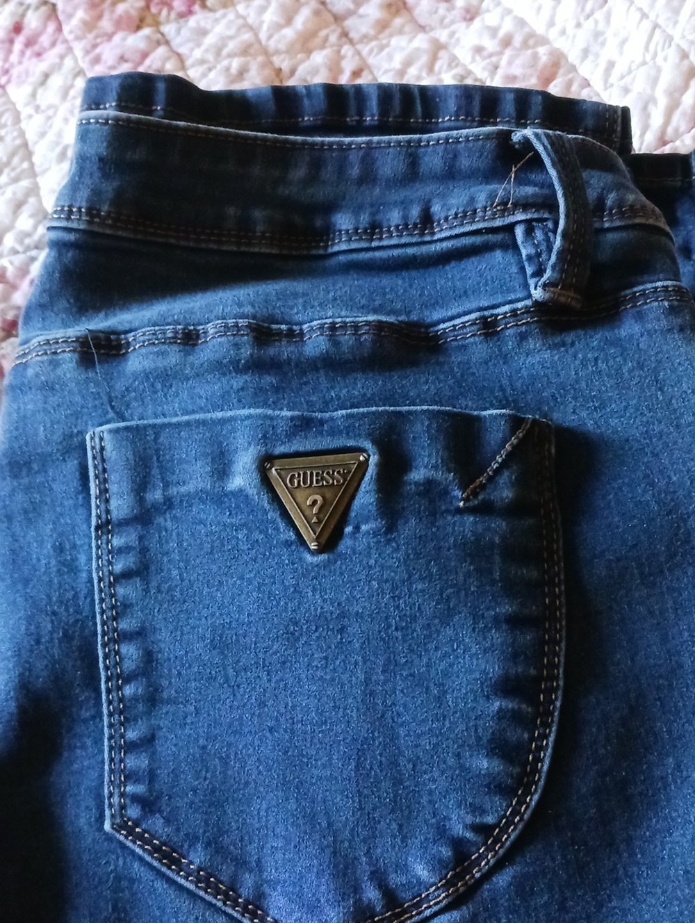 GUESS Women's Indigo Jeans with Triangle Logo
